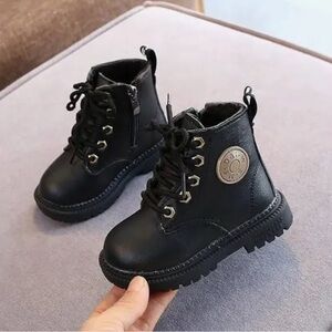 Old Navy Black Boots with Cream Lining